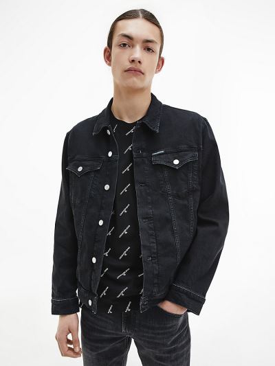 Calvin Klein Ruhák HU698292 | Calvin Klein Slim Férfi Farmerkabát Fekete